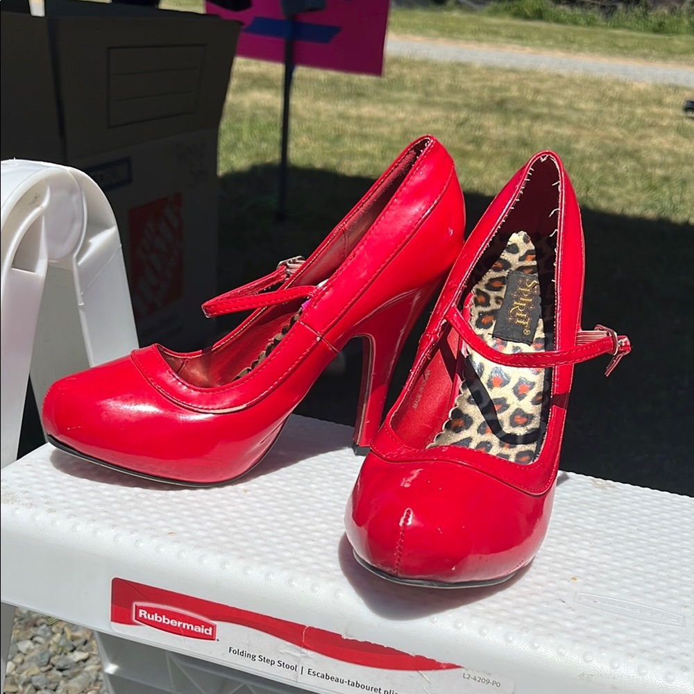 Spirit Red High Heels with Glossy Finish